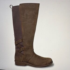 Teva Ellery Brown Leather Waterproof Tall Boots 7